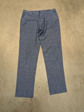1901 Extra Trim Fit Men's 36x34 Blue Linen-Blend Dress Pants